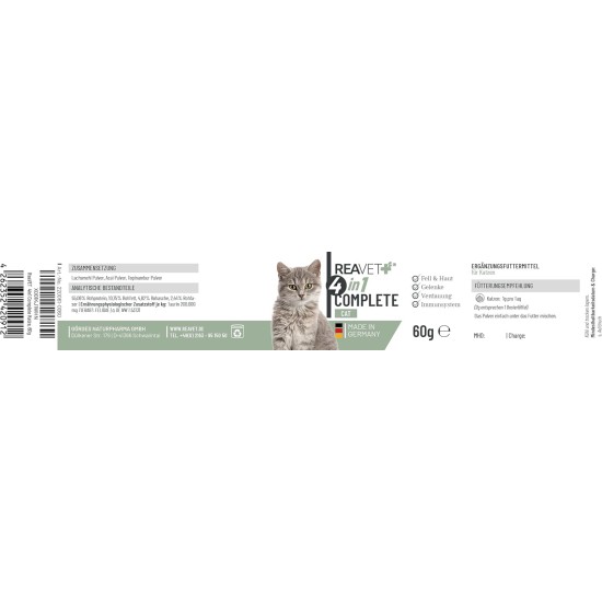ReaVET 4-in-1 Complete Cat - Natural All-Round Care for Cats for 2 Months, Vitamins for Cats, Activates Defences, Strengthens Immune System, Joints & Gastrointestines, with Taurine ReaVET 4-in-1 Complete Cat - Natural All-Round Care for Cats for 2 Months, Vitamins for Cats, Activates Defences, Strengthens Immune System, Joints & Gastrointestines, with Taurine