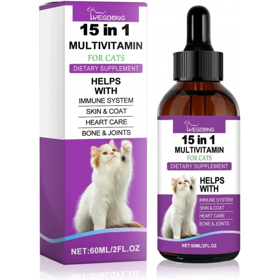 Vitamins Drops for Cats, Nutrients for Cats, Support for Metabolism & Immune System, Relieve a Cat's Bad Mood Vitamins Drops for Cats, Nutrients for Cats, Support for Metabolism & Immune System, Relieve a Cat's Bad Mood