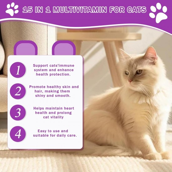 Vitamins Drops for Cats, Nutrients for Cats, Support for Metabolism & Immune System, Relieve a Cat's Bad Mood Vitamins Drops for Cats, Nutrients for Cats, Support for Metabolism & Immune System, Relieve a Cat's Bad Mood