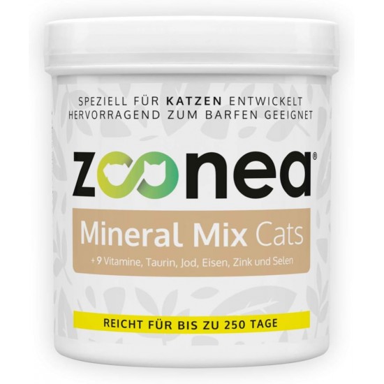 Zoonea® Mineral Mix Cats 250g - Mineral & Vitamin Supply for Cats | Perfectly Matched Vitamins & Minerals for up to 250 Days Zoonea® Mineral Mix Cats 250g - Mineral & Vitamin Supply for Cats | Perfectly Matched Vitamins & Minerals for up to 250 Days