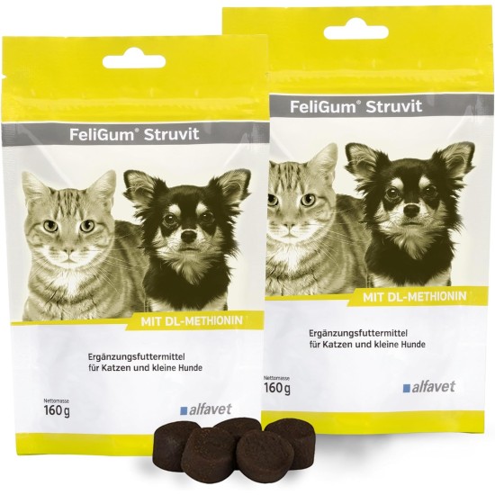 alfavet Feligum Struvite Double Pack Chew Drops for Dissolving Struvite Stones, Cats and Small Dogs, 2 x 160 g alfavet Feligum Struvite Double Pack Chew Drops for Dissolving Struvite Stones, Cats and Small Dogs, 2 x 160 g