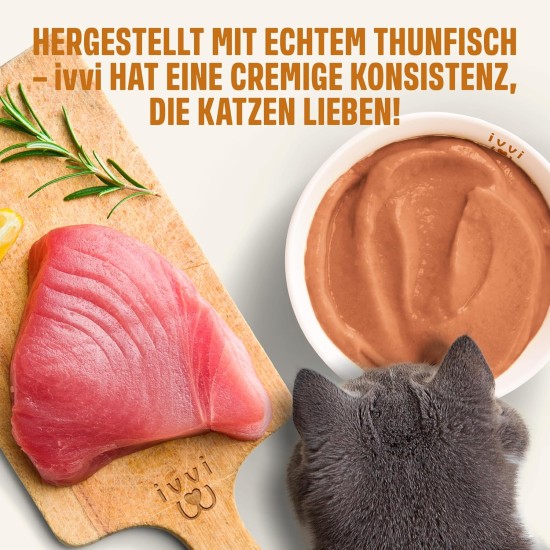 ivvi Skin & Fur Essence for Cats - Snack Snack with Salmon Oil, Algae Oil, Zinc & Collagen - Supports Skin & Coat - 30 x 15 g - with Real Tuna ivvi Skin & Fur Essence for Cats - Snack Snack with Salmon Oil, Algae Oil, Zinc & Collagen - Supports Skin & Coat - 30 x 15 g - with Real Tuna
