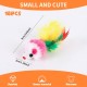 18 Pieces Cat Toy Mouse Toy Mouse for Cats Mice Rattles Small Mouse Catnip Toy with Feather Tail Fur Interactive Cat Toy Mixed Cat Plush Mouse Toy