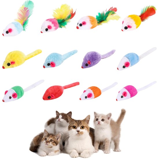 18 Pieces Cat Toy Mouse Toy Mouse for Cats Mice Rattles Small Mouse Catnip Toy with Feather Tail Fur Interactive Cat Toy Mixed Cat Plush Mouse Toy 18 Pieces Cat Toy Mouse Toy Mouse for Cats Mice Rattles Small Mouse Catnip Toy with Feather Tail Fur Interactive Cat Toy Mixed Cat Plush Mouse Toy