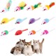 18 Pieces Cat Toy Mouse Toy Mouse for Cats Mice Rattles Small Mouse Catnip Toy with Feather Tail Fur Interactive Cat Toy Mixed Cat Plush Mouse Toy