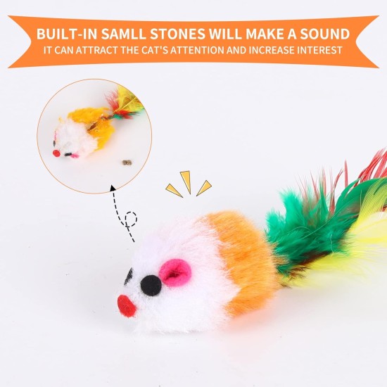 18 Pieces Cat Toy Mouse Toy Mouse for Cats Mice Rattles Small Mouse Catnip Toy with Feather Tail Fur Interactive Cat Toy Mixed Cat Plush Mouse Toy 18 Pieces Cat Toy Mouse Toy Mouse for Cats Mice Rattles Small Mouse Catnip Toy with Feather Tail Fur Interactive Cat Toy Mixed Cat Plush Mouse Toy
