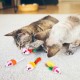 18 Pieces Cat Toy Mouse Toy Mouse for Cats Mice Rattles Small Mouse Catnip Toy with Feather Tail Fur Interactive Cat Toy Mixed Cat Plush Mouse Toy