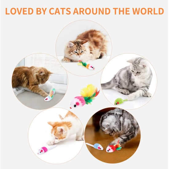 18 Pieces Cat Toy Mouse Toy Mouse for Cats Mice Rattles Small Mouse Catnip Toy with Feather Tail Fur Interactive Cat Toy Mixed Cat Plush Mouse Toy 18 Pieces Cat Toy Mouse Toy Mouse for Cats Mice Rattles Small Mouse Catnip Toy with Feather Tail Fur Interactive Cat Toy Mixed Cat Plush Mouse Toy