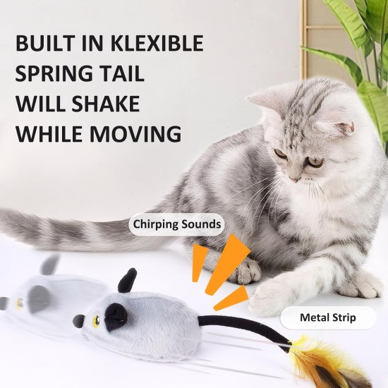2 Pieces Magic Mouse Cat, Cat Toy, Remote Controlled, Cat Toy Mouse, Electric Real Hunting Adventure for Hours of Fun, Electric Mouse for Cats Cat Favourite 2 Pieces Magic Mouse Cat, Cat Toy, Remote Controlled, Cat Toy Mouse, Electric Real Hunting Adventure for Hours of Fun, Electric Mouse for Cats Cat Favourite