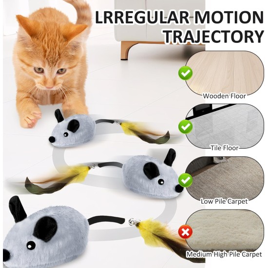 2 Pieces Magic Mouse Cat, Cat Toy, Remote Controlled, Cat Toy Mouse, Electric Real Hunting Adventure for Hours of Fun, Electric Mouse for Cats Cat Favourite 2 Pieces Magic Mouse Cat, Cat Toy, Remote Controlled, Cat Toy Mouse, Electric Real Hunting Adventure for Hours of Fun, Electric Mouse for Cats Cat Favourite