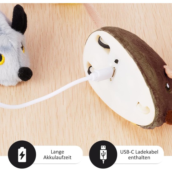 2 Pieces Magic Mouse Cat, Cat Toy, Remote Controlled, Cat Toy Mouse, Electric Real Hunting Adventure for Hours of Fun, Electric Mouse for Cats Cat Favourite 2 Pieces Magic Mouse Cat, Cat Toy, Remote Controlled, Cat Toy Mouse, Electric Real Hunting Adventure for Hours of Fun, Electric Mouse for Cats Cat Favourite