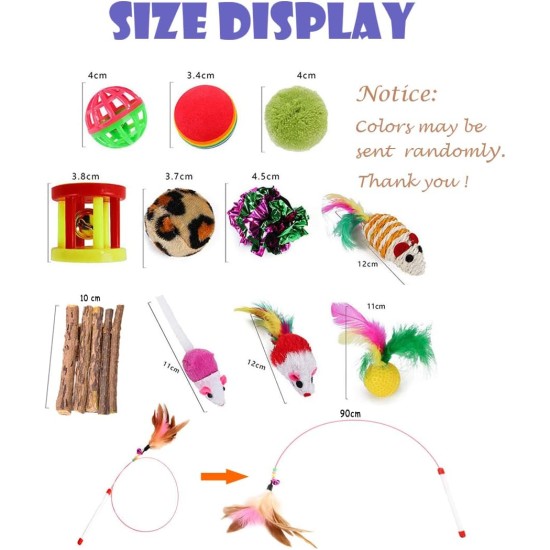 25 Pieces Cat Toy Set, Kitten Mouse Toy Set, Cat Toy Ball with Feather, Cat Toy Variety Cat Toy Pack 25 Pieces Cat Toy Set, Kitten Mouse Toy Set, Cat Toy Ball with Feather, Cat Toy Variety Cat Toy Pack