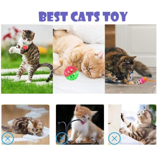 25 Pieces Cat Toy Set, Kitten Mouse Toy Set, Cat Toy Ball with Feather, Cat Toy Variety Cat Toy Pack 25 Pieces Cat Toy Set, Kitten Mouse Toy Set, Cat Toy Ball with Feather, Cat Toy Variety Cat Toy Pack