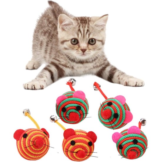 5 Pieces Cat Toy Interactive Toy Mouse Balls Cat Toy Interactive Ball Mouse Cat Toys Toy Mice for Cats Kitty 5 Pieces Cat Toy Interactive Toy Mouse Balls Cat Toy Interactive Ball Mouse Cat Toys Toy Mice for Cats Kitty