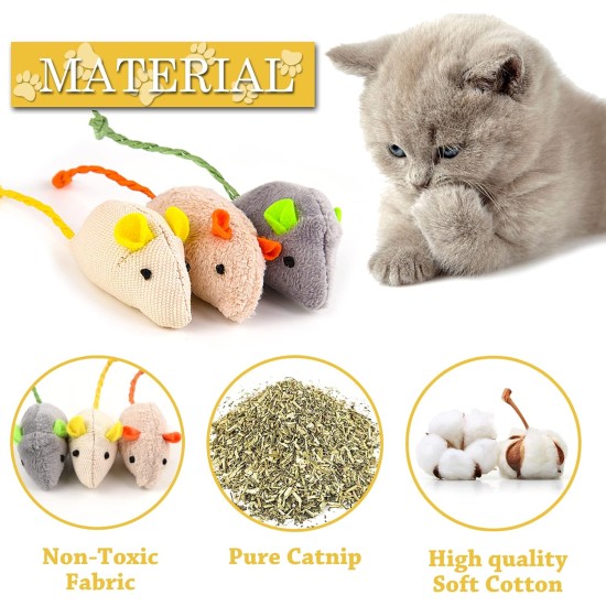 6 Pieces Cat Toy, Real Fur Toy Mouse, Fur Mouse Toy, Catnip Mouse for Cats Kitty 6 Pieces Cat Toy, Real Fur Toy Mouse, Fur Mouse Toy, Catnip Mouse for Cats Kitty