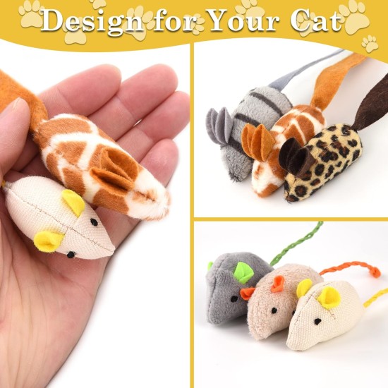 6 Pieces Cat Toy, Real Fur Toy Mouse, Fur Mouse Toy, Catnip Mouse for Cats Kitty 6 Pieces Cat Toy, Real Fur Toy Mouse, Fur Mouse Toy, Catnip Mouse for Cats Kitty