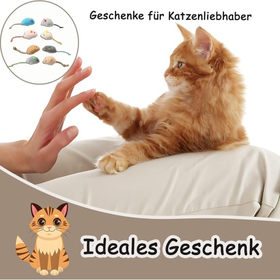 8-Piece Cat Toy Set, Catnip Toy, Toy Mice, Plush Cat Toy, Catnip Mouse for Cats Kitty, Interactive for Cats and Kittens, for All Cat Breeds 8-Piece Cat Toy Set, Catnip Toy, Toy Mice, Plush Cat Toy, Catnip Mouse for Cats Kitty, Interactive for Cats and Kittens, for All Cat Breeds