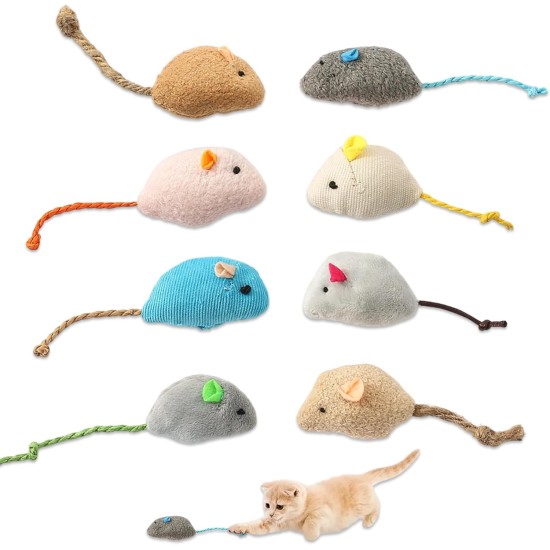 8-Piece Cat Toy Set, Catnip Toy, Toy Mice, Plush Cat Toy, Catnip Mouse for Cats Kitty, Interactive for Cats and Kittens, for All Cat Breeds 8-Piece Cat Toy Set, Catnip Toy, Toy Mice, Plush Cat Toy, Catnip Mouse for Cats Kitty, Interactive for Cats and Kittens, for All Cat Breeds