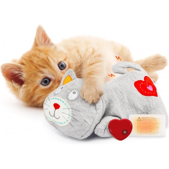 ALL FOR PAWS Heartbeat Cat Soothing Toy Heartbeat Kitty Stuffed Plush Warm Toy for Cats Comfort Kitty Stress Relief and Sleep Aid ALL FOR PAWS Heartbeat Cat Soothing Toy Heartbeat Kitty Stuffed Plush Warm Toy for Cats Comfort Kitty Stress Relief and Sleep Aid