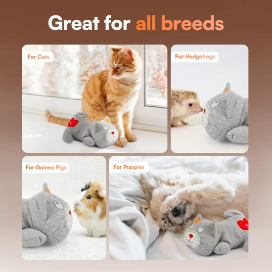 ALL FOR PAWS Heartbeat Cat Soothing Toy Heartbeat Kitty Stuffed Plush Warm Toy for Cats Comfort Kitty Stress Relief and Sleep Aid ALL FOR PAWS Heartbeat Cat Soothing Toy Heartbeat Kitty Stuffed Plush Warm Toy for Cats Comfort Kitty Stress Relief and Sleep Aid