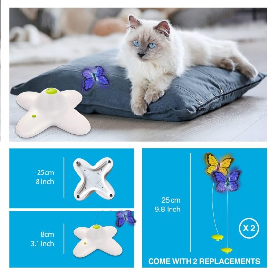 ALL FOR PAWS Interactive Cat Flutter Bug Refil, Pack of 6 ALL FOR PAWS Interactive Cat Flutter Bug Refil, Pack of 6