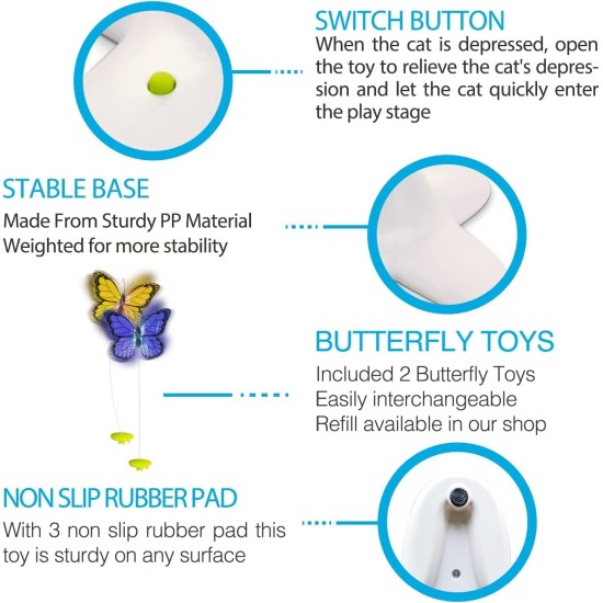 ALL FOR PAWS Interactive Cat Flutter Bug Refil, Pack of 6 ALL FOR PAWS Interactive Cat Flutter Bug Refil, Pack of 6