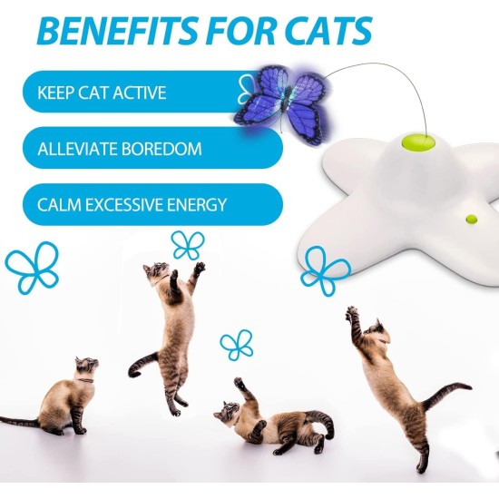 ALL FOR PAWS Interactive Cat Flutter Bug Refil, Pack of 6 ALL FOR PAWS Interactive Cat Flutter Bug Refil, Pack of 6