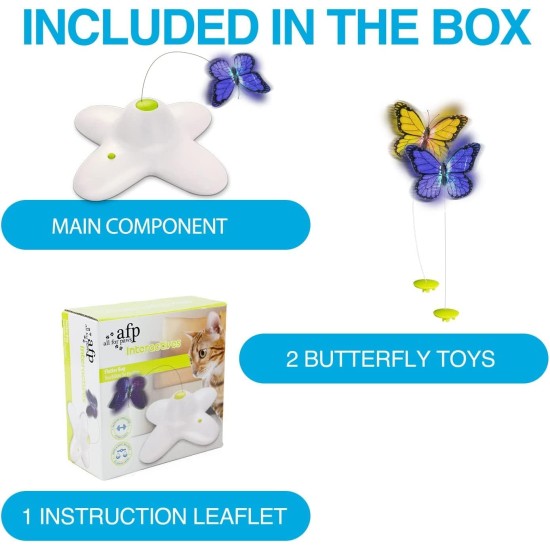 ALL FOR PAWS Interactive Cat Flutter Bug Refil, Pack of 6 ALL FOR PAWS Interactive Cat Flutter Bug Refil, Pack of 6