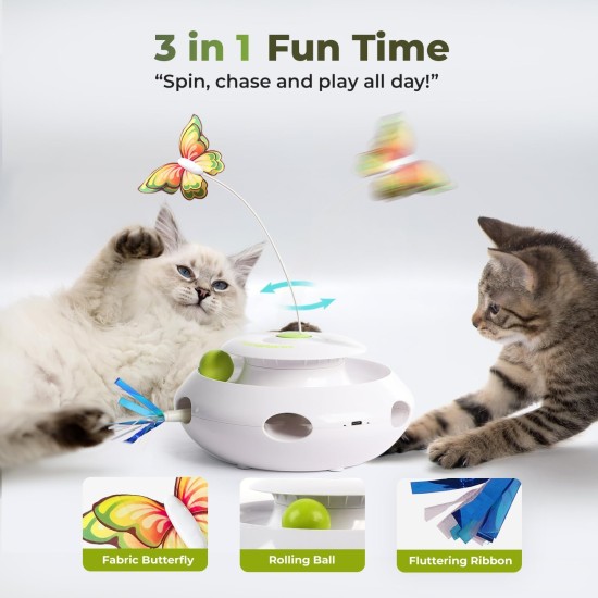 ALL FOR PAWS Interactive Cat Flutter Bug Refil, Pack of 6 ALL FOR PAWS Interactive Cat Flutter Bug Refil, Pack of 6