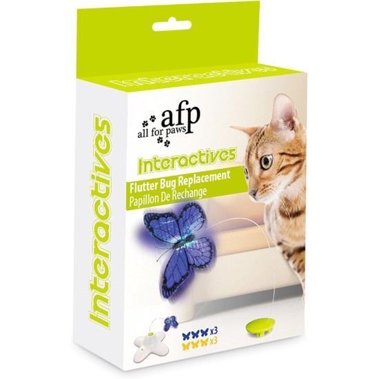 ALL FOR PAWS Interactive Cat Flutter Bug Refil, Pack of 6 ALL FOR PAWS Interactive Cat Flutter Bug Refil, Pack of 6