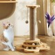 Accmuzzy 4-in-1 Cat Toy Wooden Cat Sisal Rope Scratching Post with Hanging Ball, Interactive Cat Toy with Scratching Post for Cats with Catnip Balls (29 x 46 cm) Accmuzzy 4-in-1 Cat Toy Wooden Cat Sisal Rope Scratching Post with Hanging Ball, Interactive Cat Toy with Scratching Post for Cats with Catnip Balls (29 x 46 cm)
