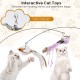 AiQInu Pack of 4 Interactive Cat Toy, Suction Cup, 1 Cat Fishing Rod with 2 Bells Birds, Intelligence Toy for Cats, Wand AiQInu Pack of 4 Interactive Cat Toy, Suction Cup, 1 Cat Fishing Rod with 2 Bells Birds, Intelligence Toy for Cats, Wand