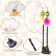 AiQInu Pack of 4 Interactive Cat Toy, Suction Cup, 1 Cat Fishing Rod with 2 Bells Birds, Intelligence Toy for Cats, Wand AiQInu Pack of 4 Interactive Cat Toy, Suction Cup, 1 Cat Fishing Rod with 2 Bells Birds, Intelligence Toy for Cats, Wand