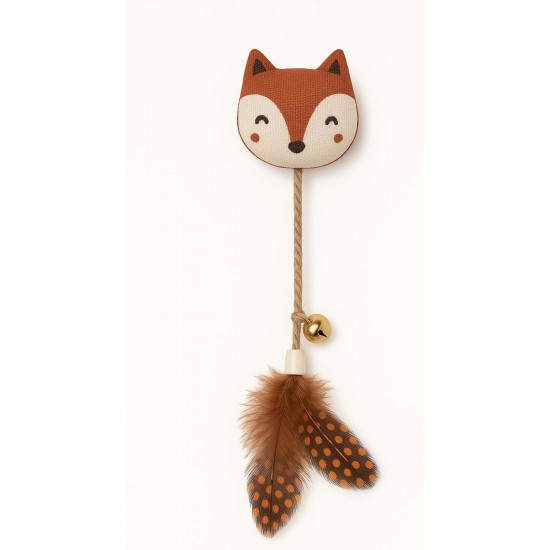Aimé Kawaii Cat Toy with Rope in the Shape of a Fox - Cat Game - Colourful Crisp and Fun - with Catnip Padding - Attractive Face, Feathers and Bell Aimé Kawaii Cat Toy with Rope in the Shape of a Fox - Cat Game - Colourful Crisp and Fun - with Catnip Padding - Attractive Face, Feathers and Bell