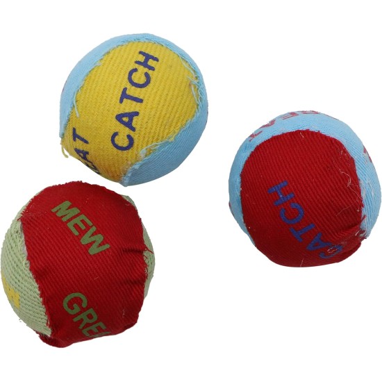 Aime Burlap Balls Cat Toy - Pack of 3 Aime Burlap Balls Cat Toy - Pack of 3