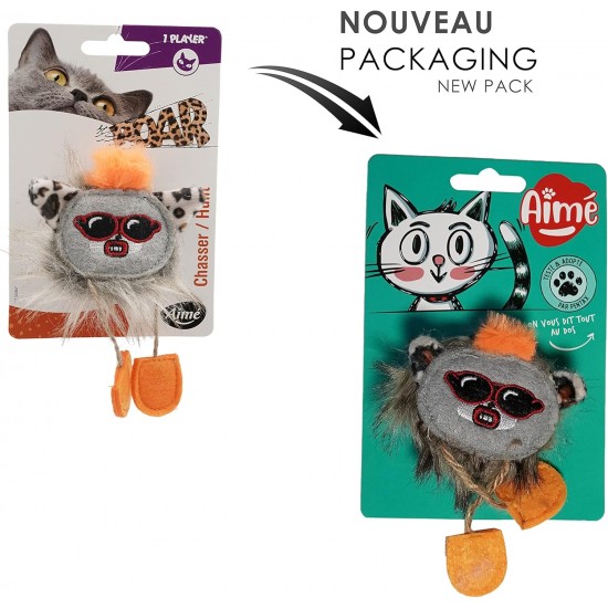 Aime Cat Toy Interactive Playful Sound Level Built-in Cat Toy Leopard Head 8cm Aime Cat Toy Interactive Playful Sound Level Built-in Cat Toy Leopard Head 8cm