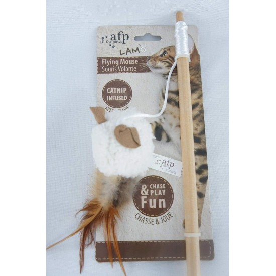 All For Paws Lamb Flying Mouse Wand Toy All For Paws Lamb Flying Mouse Wand Toy