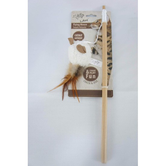 All For Paws Lamb Flying Mouse Wand Toy All For Paws Lamb Flying Mouse Wand Toy