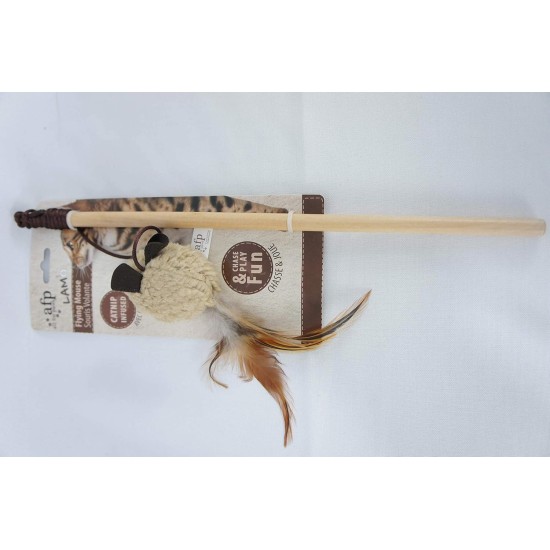 All For Paws Lamb Flying Mouse Wand Toy