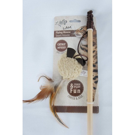 All For Paws Lamb Flying Mouse Wand Toy All For Paws Lamb Flying Mouse Wand Toy