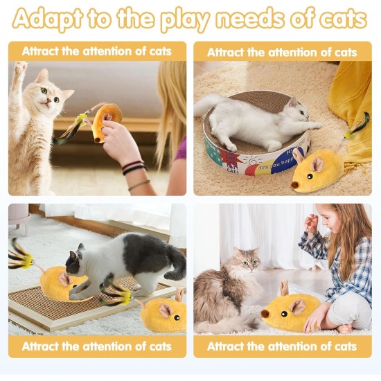 Ayizhiniu Magic Mouse Cat, Cat Toy Mouse, Interactive Toy for Cats, Cat Toy Mouse with Feather Tail, Applies to Cats Playing Toy Mouse Ayizhiniu Magic Mouse Cat, Cat Toy Mouse, Interactive Toy for Cats, Cat Toy Mouse with Feather Tail, Applies to Cats Playing Toy Mouse