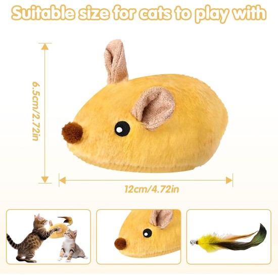 Ayizhiniu Magic Mouse Cat, Cat Toy Mouse, Interactive Toy for Cats, Cat Toy Mouse with Feather Tail, Applies to Cats Playing Toy Mouse Ayizhiniu Magic Mouse Cat, Cat Toy Mouse, Interactive Toy for Cats, Cat Toy Mouse with Feather Tail, Applies to Cats Playing Toy Mouse