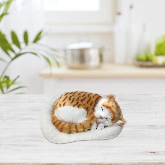 Bagima Sleeping Cat Toy, Breathing Cat, Stuffed Animal Doll with Mat, Plush Toys for Children, Home Decoration, Soft Mat, Bed and Simulated Sound (2) Bagima Sleeping Cat Toy, Breathing Cat, Stuffed Animal Doll with Mat, Plush Toys for Children, Home Decoration, Soft Mat, Bed and Simulated Sound (2)