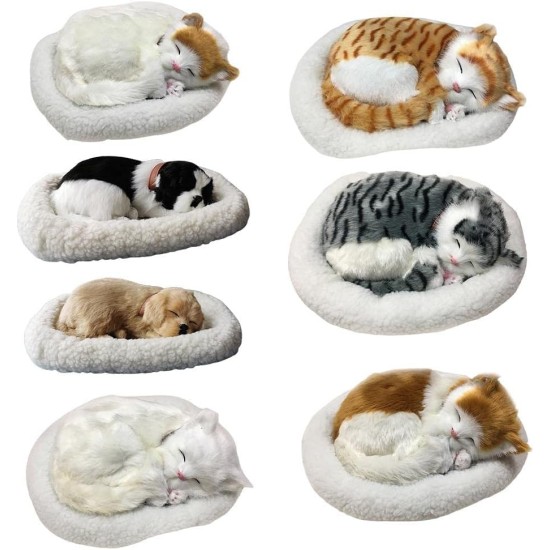 Bagima Sleeping Cat Toy, Breathing Cat, Stuffed Animal Doll with Mat, Plush Toys for Children, Home Decoration, Soft Mat, Bed and Simulated Sound (2) Bagima Sleeping Cat Toy, Breathing Cat, Stuffed Animal Doll with Mat, Plush Toys for Children, Home Decoration, Soft Mat, Bed and Simulated Sound (2)