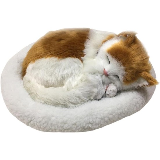 Bagima Sleeping Cat Toy, Breathing Cat, Stuffed Animal Doll with Mat, Plush Toys for Children, Home Decoration, Soft Mat, Bed and Simulated Sound (3) Bagima Sleeping Cat Toy, Breathing Cat, Stuffed Animal Doll with Mat, Plush Toys for Children, Home Decoration, Soft Mat, Bed and Simulated Sound (3)