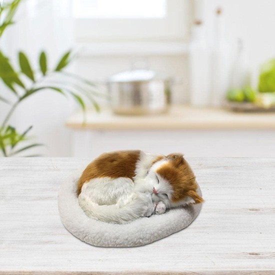 Bagima Sleeping Cat Toy, Breathing Cat, Stuffed Animal Doll with Mat, Plush Toys for Children, Home Decoration, Soft Mat, Bed and Simulated Sound (3) Bagima Sleeping Cat Toy, Breathing Cat, Stuffed Animal Doll with Mat, Plush Toys for Children, Home Decoration, Soft Mat, Bed and Simulated Sound (3)