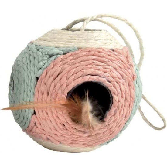 Bobby Boule Recycled Rope Cat Scratching Ball Cat Toy Pink 10cm Bobby Boule Recycled Rope Cat Scratching Ball Cat Toy Pink 10cm