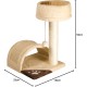 CAT&RINA Classic Mineu Cat Scratching Post with Top Shelf and Ball for Cats, Multi-Colour, Size 36 x 33 x 52 cm CAT&RINA Classic Mineu Cat Scratching Post with Top Shelf and Ball for Cats, Multi-Colour, Size 36 x 33 x 52 cm
