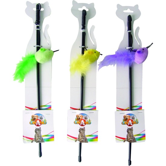 CROCI Wand Mouse Cat Toy, Multi-Colour CROCI Wand Mouse Cat Toy, Multi-Colour
