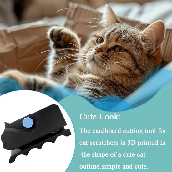 Cardboard Cutter for Cat Scratchers, Cardboard Cutter, DIY Cardboard Cutting Machine, 3D Printed Cardboard Cutter, Ideal for Handmade Cat Scratching Boards and Decoration, Black, 4.8 x 9.9 x 5.2 cm Cardboard Cutter for Cat Scratchers, Cardboard Cutter, DIY Cardboard Cutting Machine, 3D Printed Cardboard Cutter, Ideal for Handmade Cat Scratching Boards and Decoration, Black, 4.8 x 9.9 x 5.2 cm